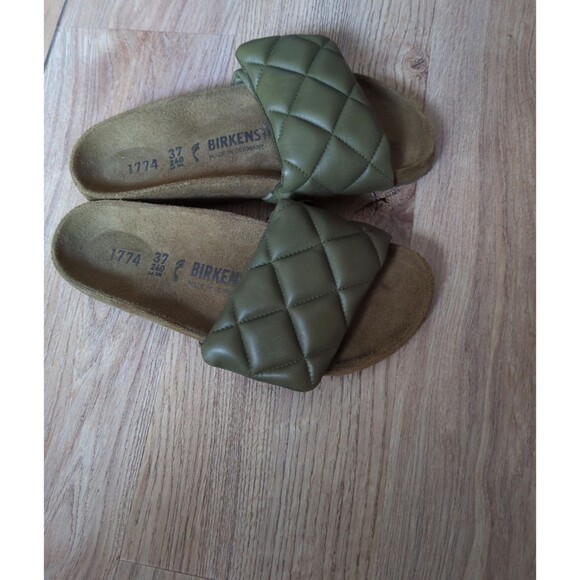 Birkenstock 1774 Sylt Quilted Olive Green Sandals EU 37 Women 6-6.5 - Picture 1 of 16